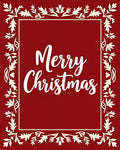 Crimson Floral Border Christmas Rug