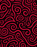Crimson Swirl Tribal Abstract Rug