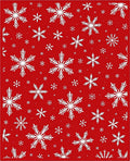 White Snowflake Scatter Red Field Rug