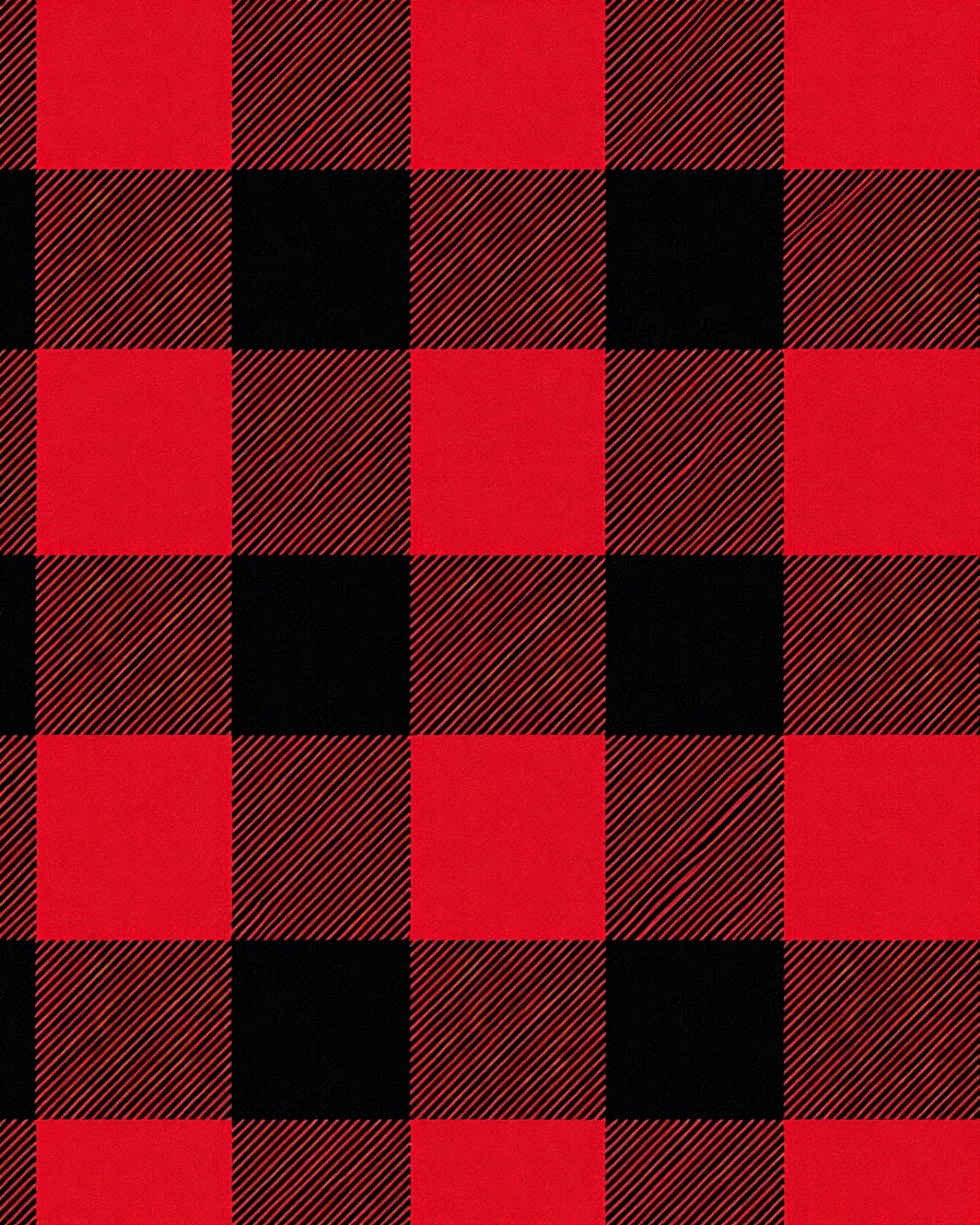 Red Black Buffalo Check Plaid Rug