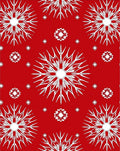 Festive Red White Snowflake Mandala Rug