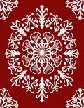Crimson White Floral Circular Medallion Rug
