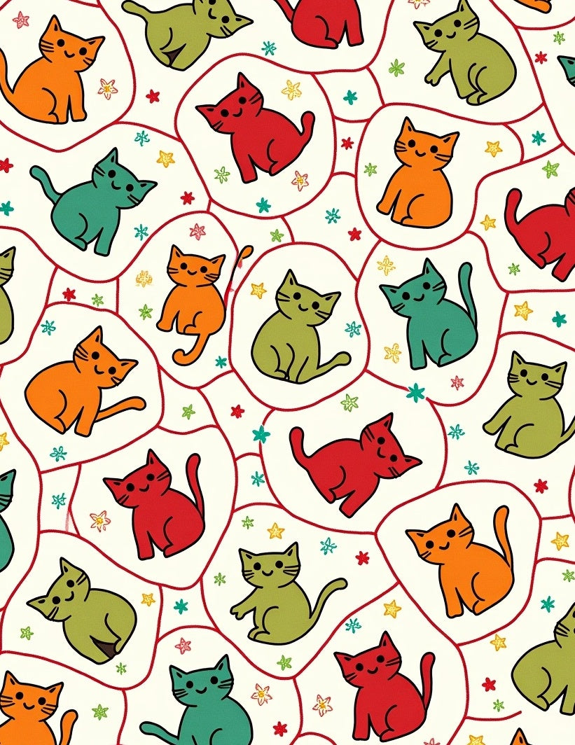 Cute Feline Friends Starry Fun Rug