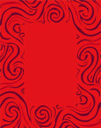 Crimson Swirl Border Rug