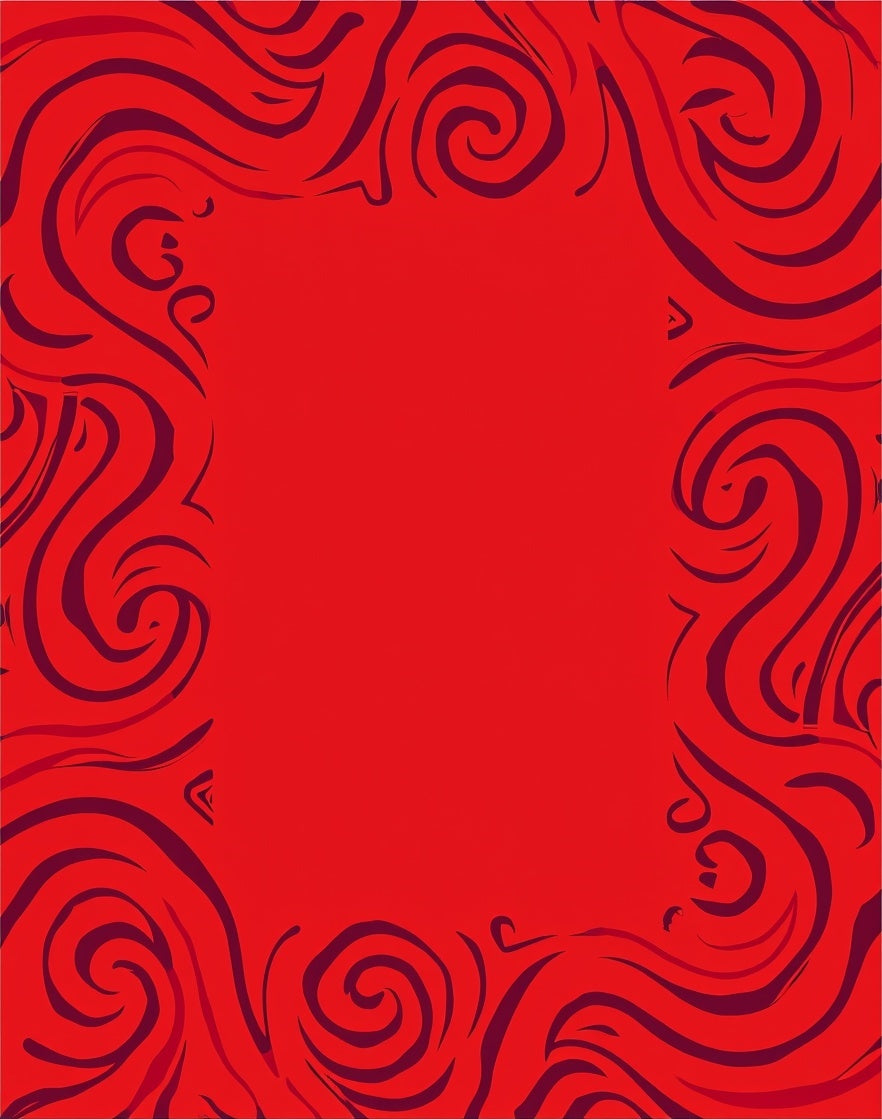 Crimson Swirl Border Rug