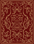 Crimson Gold Floral Scrolling Rug