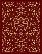 Crimson Gold Floral Scrolling Rug