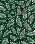 White Feather Leaf Fern Swirls Rug
