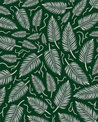White Feather Leaf Fern Swirls Rug