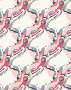 Abstract Pink Blush Swirl Ribbon Rug