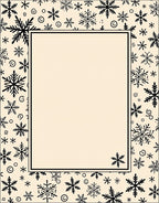 Black Snowflake Cream Background Holiday Rug