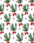 Festive Pine Sprig Bow Collection Rug