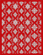 Crimson White Floral Diamond Lattice Rug