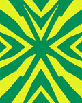 Green Yellow Burst Geometric Rug