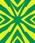 Green Yellow Burst Geometric Rug