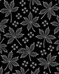 White Maple Leaf Black Collage Rug