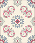 Cream Pink Gray Floral Medallion Rug