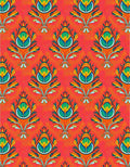 Vibrant Coral Floral Droplet Rug
