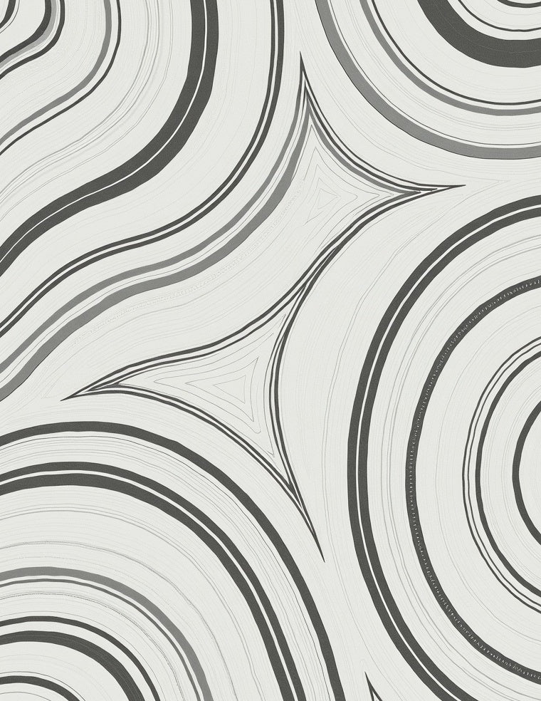 Monochromatic Swirling Lines Abstraction Rug