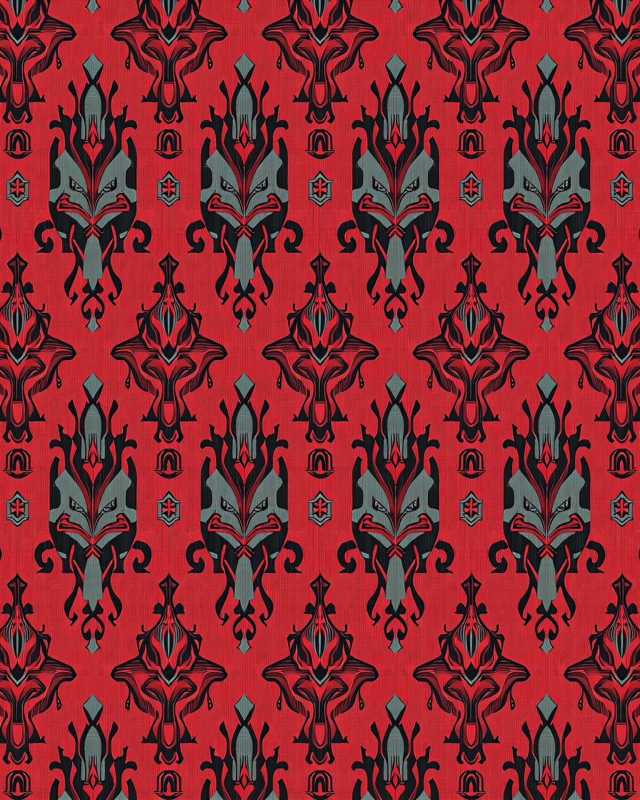 Crimson Tribal Face medallion Rug