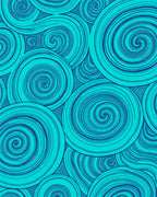Deep Teal Swirling Vortex Accordion Rug
