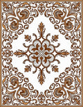 Golden Brown Baroque Floral Medallion Rug