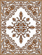 Golden Brown Baroque Floral Medallion Rug