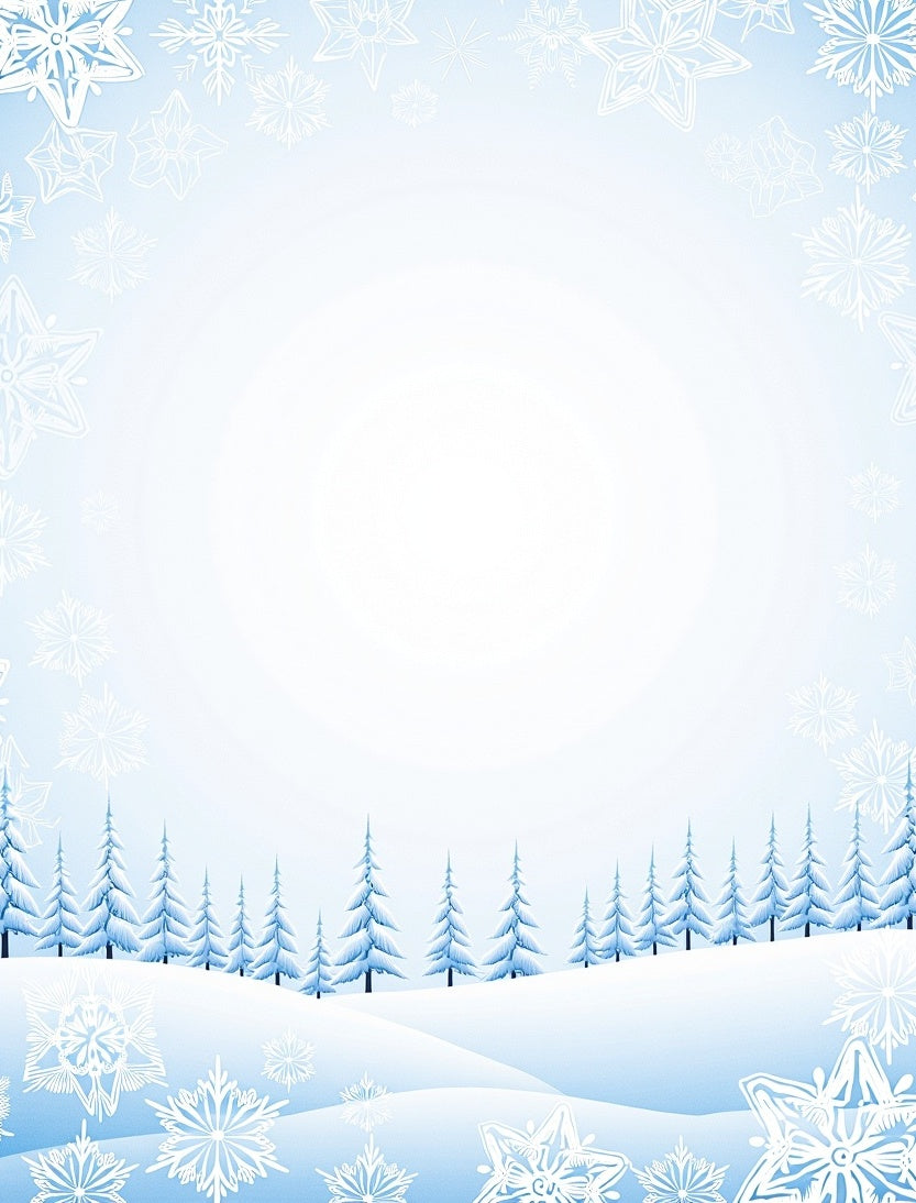 Winter Snowscape Snowflake Forest Rug