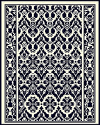 Classic Navy Ivory Organic Scroll Rug