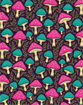 Whimsical Pink Teal Mushroom Garden Rug
