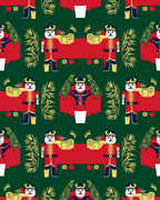 Festive Nutcracker Soldier Green Red Rug