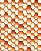 Warm Orange Honeycomb Geometric Rug
