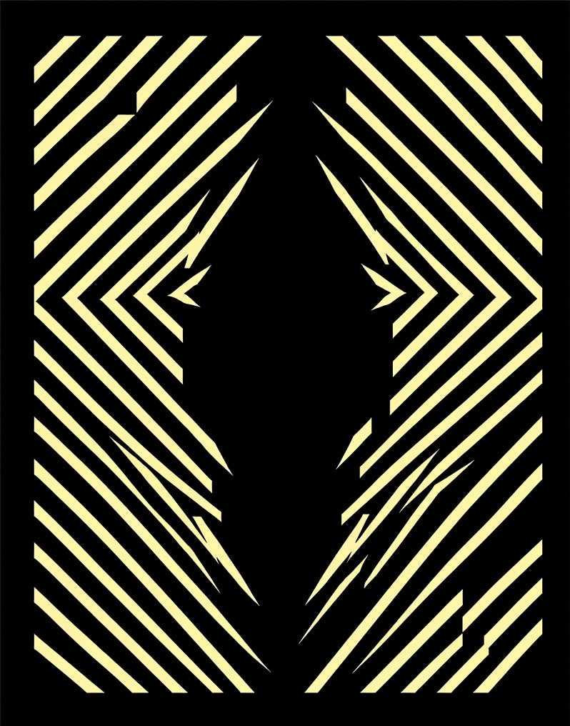 Yellow Black Diagonal Sharp Lines Rug
