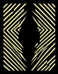 Yellow Black Diagonal Sharp Lines Rug