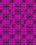Bold Black Starburst Pink Grid Rug