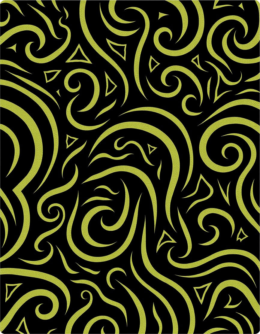 Lime Green Swirl Triangles Rug
