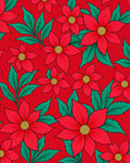 Vibrant Red Floral Garden Rug
