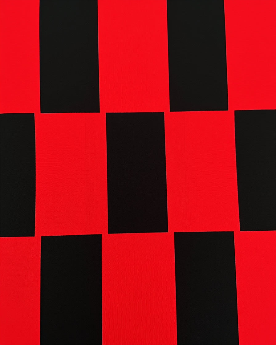 Bold Red Black Checkerboard Squares Rug