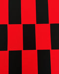 Bold Red Black Checkerboard Squares Rug