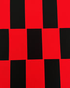 Bold Red Black Checkerboard Squares Rug
