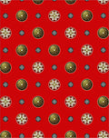 Crimson Red Gold Floral Medallions Rug