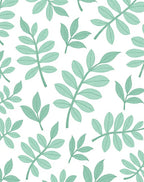 Pale Mint Leaf Branch Repeat Rug