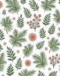 Verdant Palm Leaves Terra Cotta Sun Rug