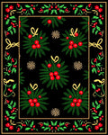 Crimson Holly Berry Garland Border Rug