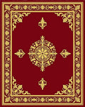 Regal Crimson Gold Floral Medallion Rug