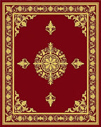 Regal Crimson Gold Floral Medallion Rug