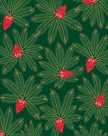 Lush Green Tropical Red Blossom Rug