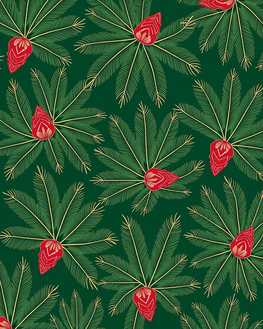 Lush Green Tropical Red Blossom Rug
