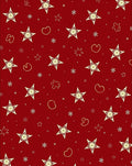 Red Golden Stars Whimsical Hearts Rug