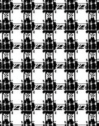 Bold Black White Houndstooth Grid Rug